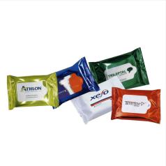 personalised wet wipes multi flow pack printed with logo